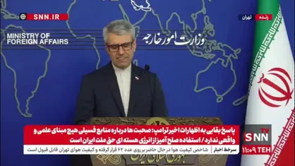 بقایی: عزم ما برای برنامه صلح&zwnj;آمیز هسته&zwnj;ای قبلا اثبات شده/ در آینده هم هیچ برنامه&zwnj;ای برای عدول از این موضع اصولی وجود ندارد