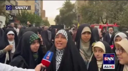 رجزخوانی دانش آموز دهه هشتادی برای آمریکا / پشت رهبرمان هستیم