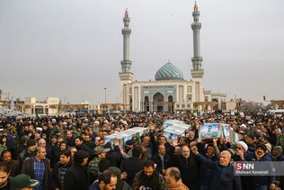 مراسم تشییع  پیکر 6 نفر از شهدای سانحه هوایی