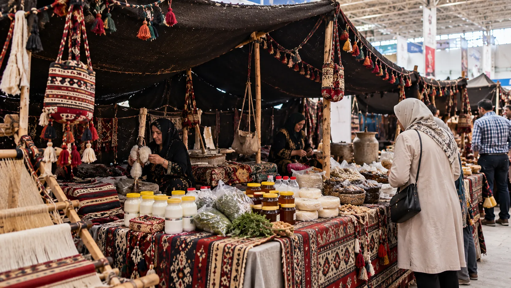 ۱۰۰ محصول عشایری ایلام در ویترین نمایشگاه ملی تهران