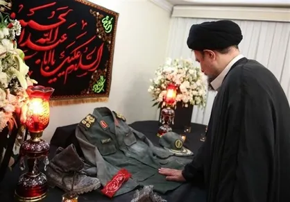 دیدار سیدحسن&zwnj;خمینی با خانواده شهید سپهبد حسین سلامی