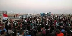 تظاهرات در مرکز بصره همزمان با سفر حیدر العبادی