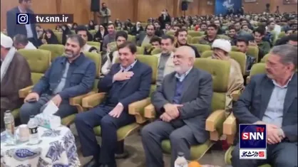 ورود محمد مخبر مشاور و دستیار رهبر انقلاب به سالن محل برگزاری ششمین جشنواره بین المللی جشنواره جهادگران