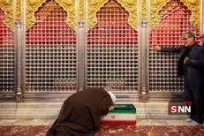 وداع پدر با دختر شهیدش در جوار حرم حضرت عباس(ع)