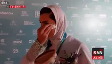 اشک‌های فاطمه حسینی، کاپیتان تیم ملی موی‌تای زنان پس از کسب مدال نقره + فیلم