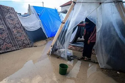 باران در غزه؛ هزاران چادر غرق آب شد
