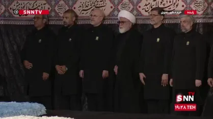 حضور قالیباف، رییس مجلس و عراقچی، وزیر امور خارجه در مراسم خطبه خوانی شهادت امام رضا(ع) در حرم مطهر رضوی