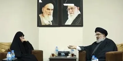 دیدار دختر سردار سلیمانی با سید حسن&zwnj;نصرالله +فیلم