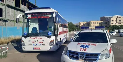 اعزام اتوبوس&zwnj;آمبولانس و سه دستگاه آمبولانس از همدان به تهران