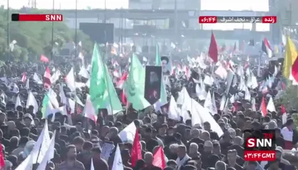 تصاویری دیگر از عزاداری مردم عراق در تشییع پیکر مطهر رهبر شهید انقلاب در شهر نجف اشرف