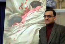 نقاشی حسن روح الامین برای «دختر کاپشن صورتی با گوشواره قلبی» + عکس