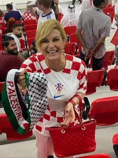 رئیس جمهور کرواسی با پرچم فلسطین در دیدار با بلژیک