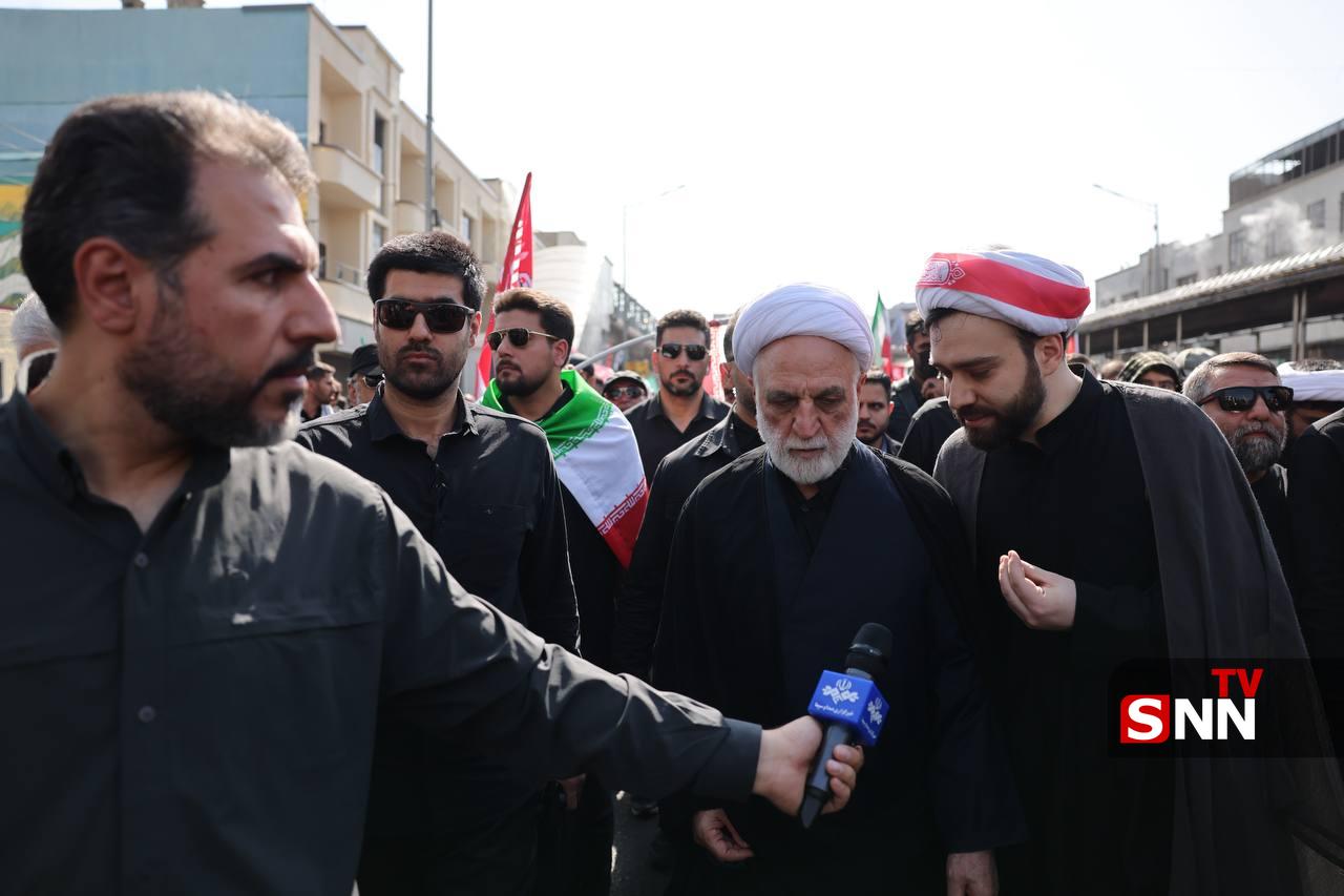 حضور حجت الاسلام محسنی اژهای، رئیس قوه قضائیه در مراسم تشییع پیکر رهبر شهید انقلاب حضور حجت الاسلام محسنی اژهای، رئیس قوه قضائیه در مراسم تشییع پیکر رهبر شهید انقلاب