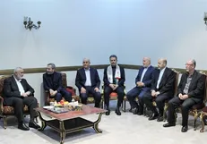 دیدار رهبران گروه‌های مقاومت فلسطین با علی باقری