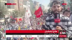گزارش خبرنگار SNN TV از حضور پر شور مردم مشهد مقدس در راهپیمایی «بشارت نصر»
