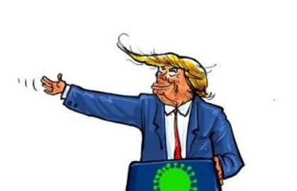 کاریکاتور کشف بزرگ ترامپ برای غلبه بر کرونا را ببینید!