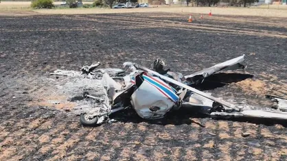 بقایای هواپیمای آموزشی سانحه دیده در ساوجبلاغ مشاهده شد