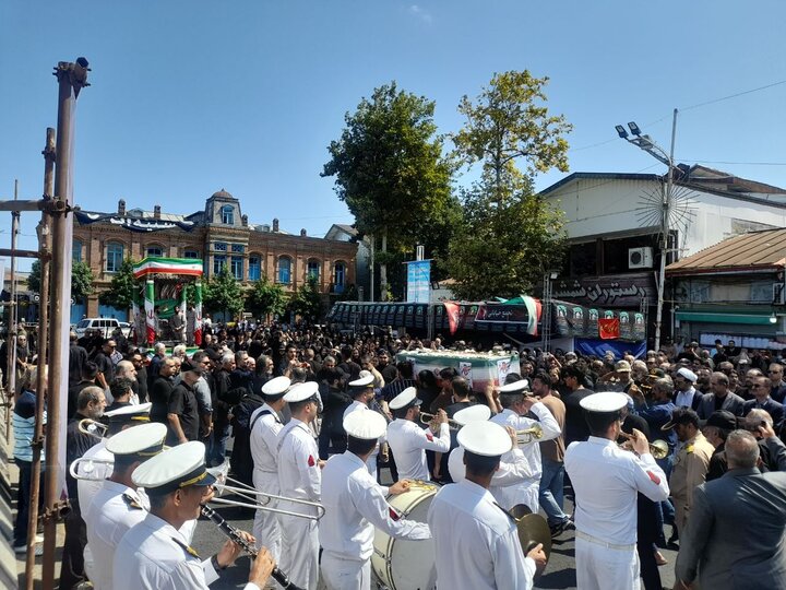 پیکر شهید نیما مرادی در بندر انزلی آرام گرفت+فیلم و عکس پیکر شهید نیما مرادی در بندر انزلی آرام گرفت+فیلم و عکس