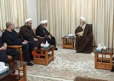 دیدار حجج‌الاسلام‌والمسلمین محمدی گلپایگانی و سید حسن خمینی با آیت‌الله جوادی آملی