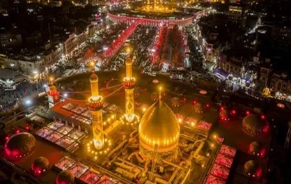پرچم جدید گنبد حرم امام حسین (ع) برای استقبال از محرم آماده شد + عکس