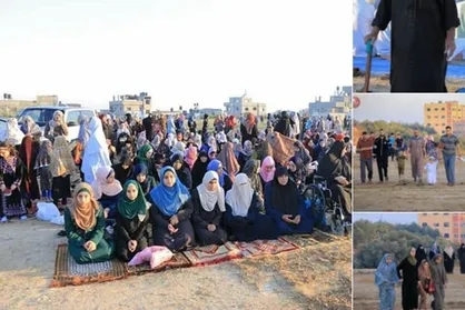 اقامه نماز عید هزاران فلسطینی در &laquo;خیمه&zwnj;های بازگشت و مسجدالاقصی&raquo;