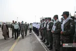 وداع با شهید مصطفی نامور در صبحگاه مشترک نیروهای مسلح قم
