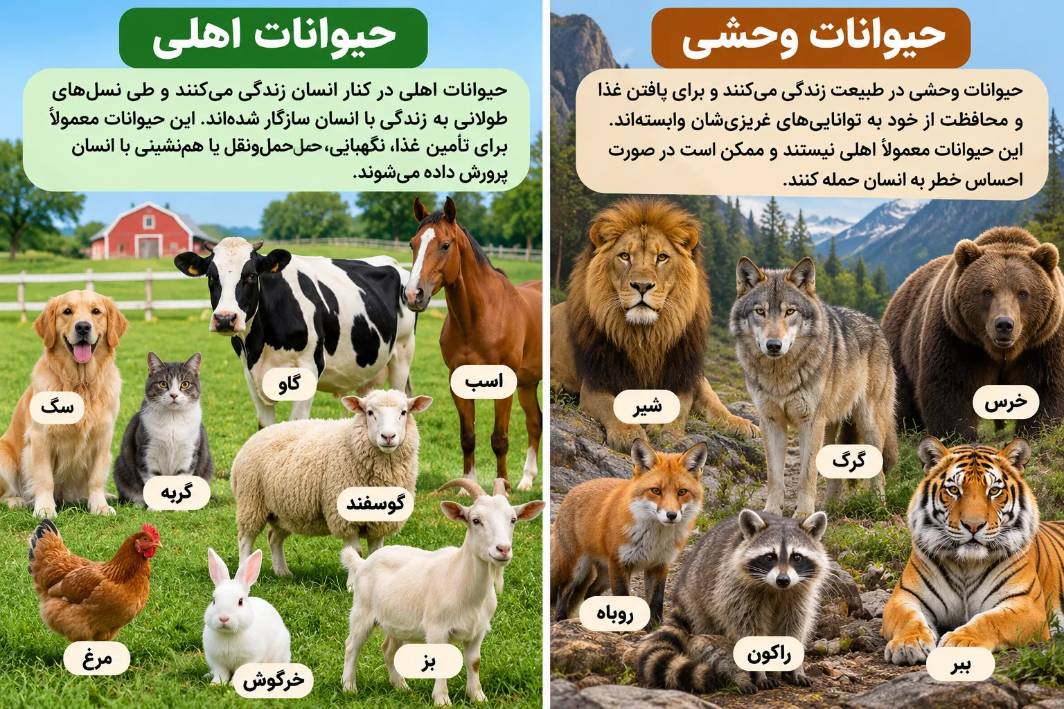 حیوانات اهلی و وحشی؛ تفاوت در زندگی و رفتار