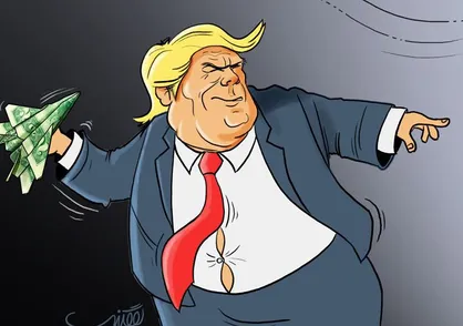کاریکاتور جنگ اقتصادی ترامپ