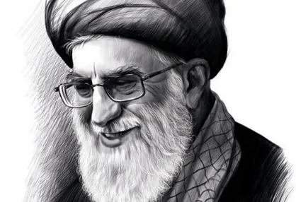 طراحی چهره مقام معظم رهبری به مناسبت۲۴ تیرماه سالروز ولادت بابرکت ایشان