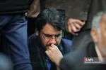 مهرداد بذرپاش عضو هیئت رئیسه مجلس نهم در مراسم ترحیم زهرا عبدالمحمدی خبرنگار فقید خبرگزاری فارس

