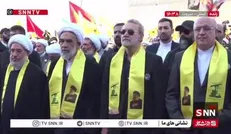 حضور لاریجانی و مقامات ایرانی در مراسم سالروز شهادت دبیران کل حزب‌الله + فیلم
