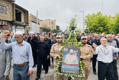 تشییع پیکر پاسدار شهید کیوان رامرودی در کلاله گلستان + فیلم