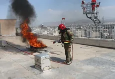 مانور اطفای حریق و تخلیه اضطراری در بیمارستان قائم کرج برگزار شد