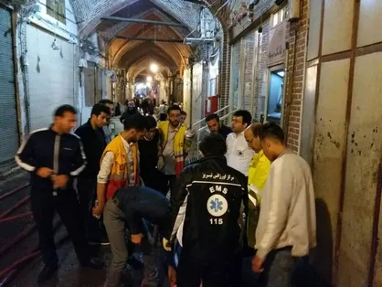تعداد مصدومان حادثه آتش سوزی بازار تبریز به ۱۶ نفر رسید