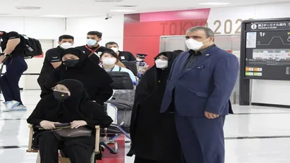 مادر شهید بابایی به منظور سرپرستی نمادین کاروان پارالمپیک ایران وارد ژاپن شد