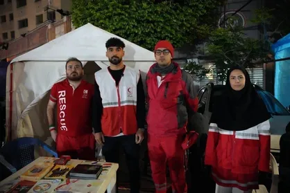 حضور سامان فلاح در جمع نیرو&zwnj;های هلال احمر