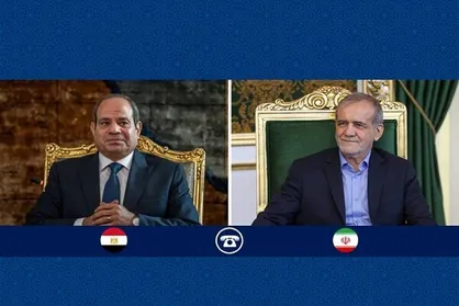تأکید رؤسای جمهور ایران و مصر بر موضع مشترک در برابر تجاوزگری اسرائیل