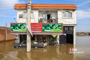 روستای آق قلا در چهارمین روز جاری شدن سیل