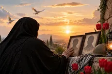 مادر شهیدان داوودی در شهرستان نیریز به فرزندان شهیدش پیوست
