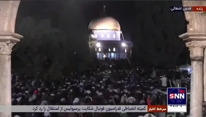 حضور گسترده و پر شور نمازگزاران فلسطینی در مسجد الاقصی