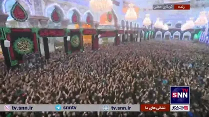 تصاویر هوایی از حضور انبوه عاشقان سیدالشهدا (ع) در مراسم تعویض پرچم گنبد حرم اباعبدالله الحسین (ع)
