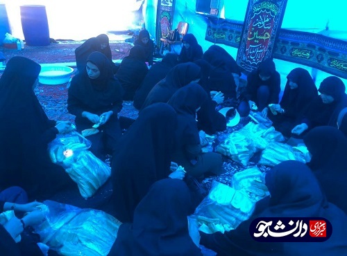 خدمت رسانی دانشجویان خواهر دانشگاه آزاد خوزستان به زائران حسینی