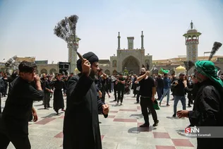 عزاداری و عرض تسلیت عاشقان امام باقر علیه السلام در حرم بانوی کرامت