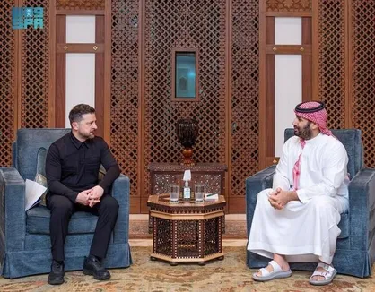 دیدار محمد بن سلمان با رئیس&zwnj;جمهور اوکراین در جده