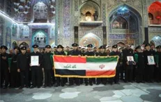 قرائت دسته‌جمعی دعای توسل با حضور خادمان آستان مقدس حسینی در حرم مطهر رضوی