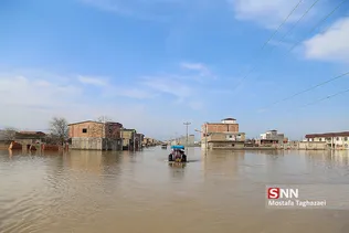 روستای آق قلا در چهارمین روز جاری شدن سیل