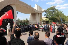 تجمع دانشگاهیان مشهد در محکومیت شهادت رئیس دانشگاه آزاد اسلامی و دیگر شهدای حمله رژیم صهیونیستی