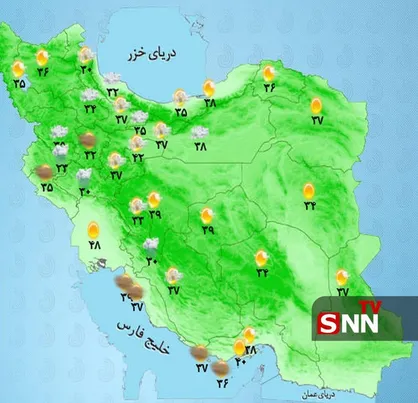 هواشناسی پنجشنبه ۲ مرداد/ پیش&zwnj;بینی رگبار پراکنده در جنوب و شمال غرب کشور