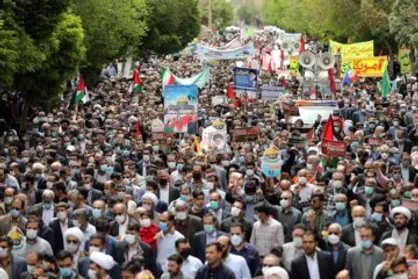 حضور پرشور مردم زنجان در راهپیمایی روز قدس+ فیلم