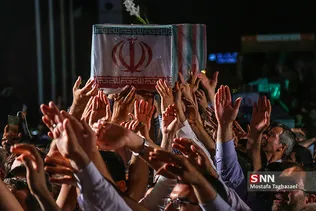 مراسم وداع با پیکرهای ۱۵۰ شهید دوران دفاع مقدس